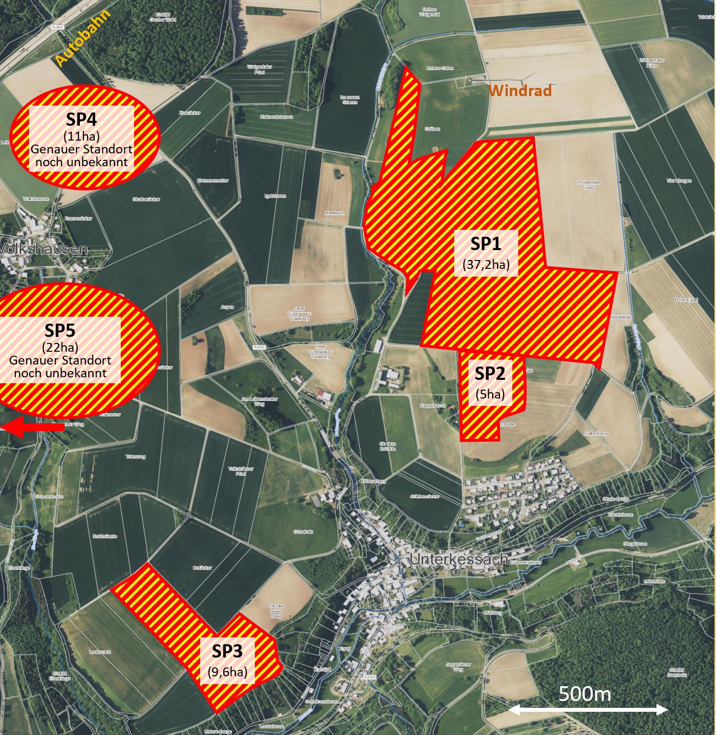 Drei Solarparks in Unterkessach geplant